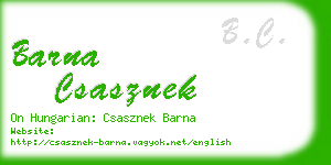 barna csasznek business card